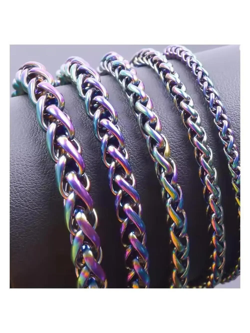 Rainbow Chain Necklace - stainless steel - 20 in.